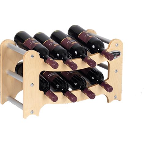 Cantinetta Portabottiglie in Legno Scaffale mobile per Bottiglie vino MADE IN ITALY mod. Gradino Acero B.8 L50 x P25 x 30H (1/2)