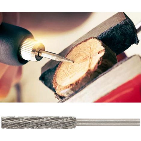 Rotationsfeile aus Wolframstahl mit Doppelmuster, Schleifkopf für Holz- und Metallbearbeitung, zylindrischer Hartmetall-Rotationsfräser zum Gravieren 3x4x30x54 (1/5)