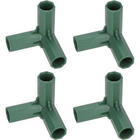 Connecteur 16 mm à 3 voies angle droit pour serre, treillis de vigne, abri solaire et tuteurs de jardin – accessoire de jardinage vert (1/4)
