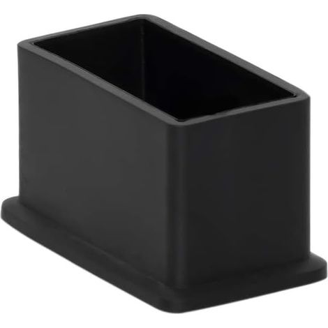 Lot de 10 embouts rectangulaires flexibles en PVC pour pieds de chaise, pieds de table, 20 mm x 40 mm (13/16" x 1-9/16"), noir (1/4)