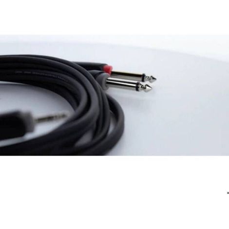 Câble Audio Y - 1 Mini-Jack 3,5 Mm Stéréo - 2 Jack 6,35 Mm Mono - 5 M - Cuivre Sans Oxygène - Blindage 90 % (1/3)