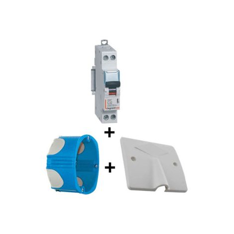 LEGRAND - Lot Disjoncteur DNX3 32A + Cache SIB 32A + bou00eete BBC - plaque de cuisson - Ru00e9f. : 406777+11032+38640 (1/2)