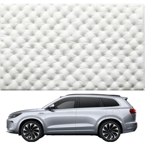 Isolation acoustique - Tapis isolant autocollant en coton PP + coton - Film insonorisant pour voiture - Blanc - Matériau absorbant les vibrations pour panneaux de portières de voiture (1/5)