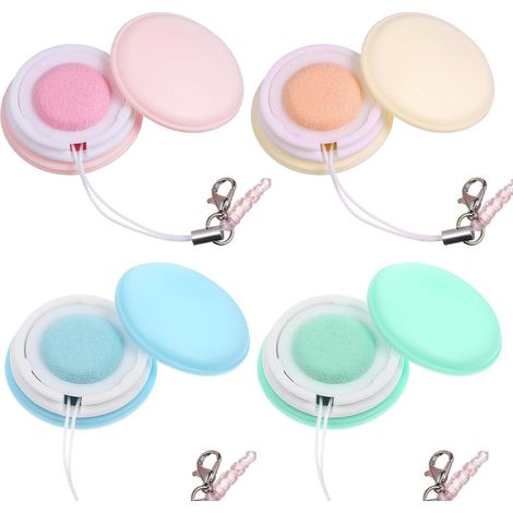 Lot de 4 Macarons Nettoyants pour Écran Tactile en Plastique avec Porte-clés, Double Face Microfibre, pour Smartphones, Tablettes et Lentilles de Caméra Couleur Couleur Aléatoire (1/5)