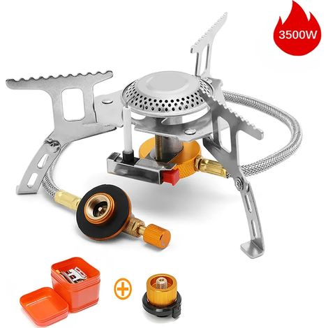 Réchaud à gaz de camping coupe-vent, brûleur touristique d'extérieur, chauffage puissant, réchaud de tourisme, fourneau portable, fournitures et équipement de pique-nique, réchauds de cuisine portable (1/5)