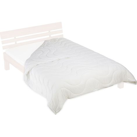 Relaxdays Piumino Letto Singolo, Matrimoniale, 200x220 cm, 4 Stagioni, Poliestere, Trapunta Estiva e Invernale, Bianco