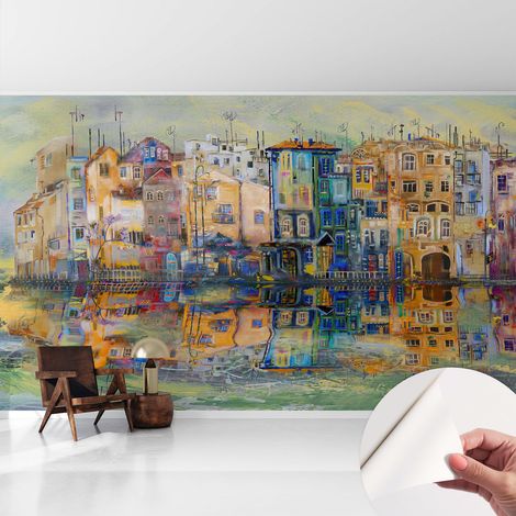 Selbstklebend Tapete - abwaschbar - Raumgestaltung Schlafzimmer Wohnzimmer Tapete Magische Stadt 416x254 cm (1/5)