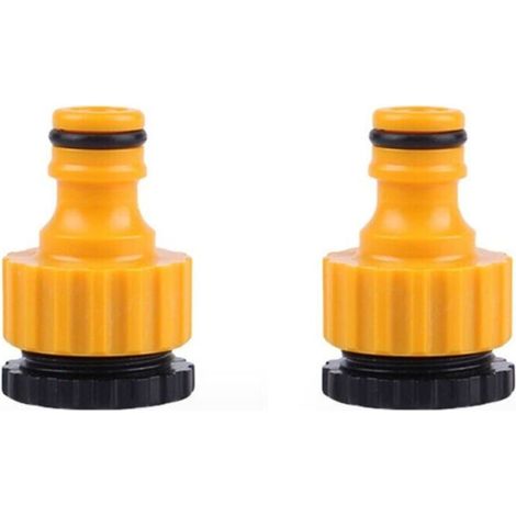 2-en-1 Raccord de robinet-2 Pack, 1/2” et 3/4”Connecteur de robinet de jardin Raccord de robinet, Set de raccord de tuyau pour l'irrigation de jardin (1/5)