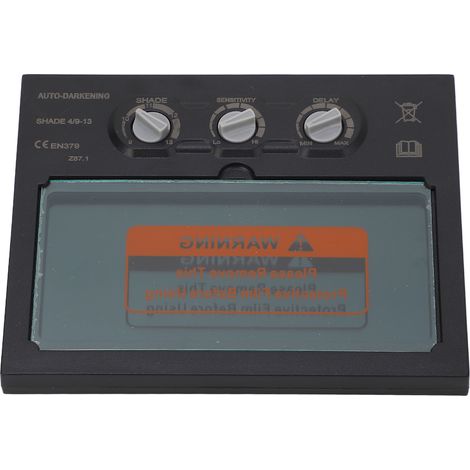 Lentille de soudage à assombrissement automatique 92,5 x 42,5 mm, protection solaire réglable pour casque de soudage, outil de soudage à grand champ de vision (1/5)