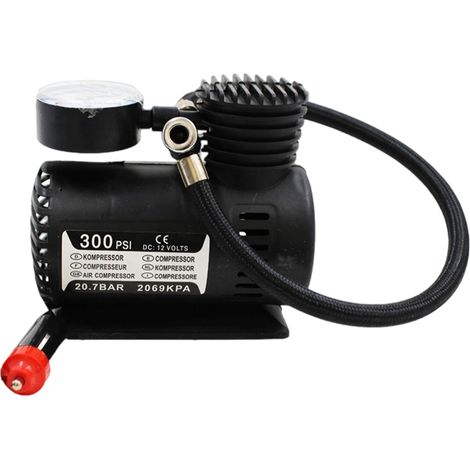 1 Compresor de aire, 12V, manómetro mecánico, para coche, motocicleta, bicicleta, pelota (1/5)