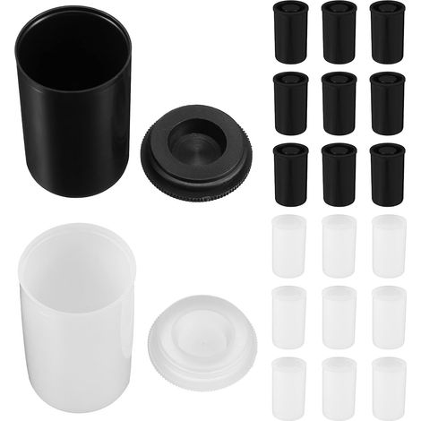Boîtes de Pellicule Noires en PE, Lot de 20 Pièces Couvercle Étanche, Rangement de Petites Pièces Photographie en Extérieur (1/5)