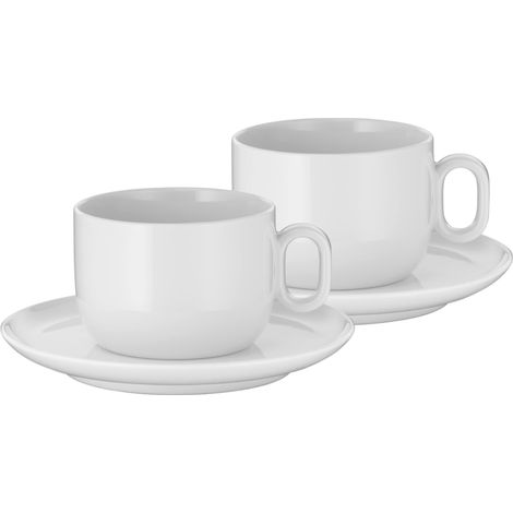 Lot de 4 tasses à café avec soucoupes à cappuccino et tasses à café lavables au lave-vaisselle 160 ml (1/5)