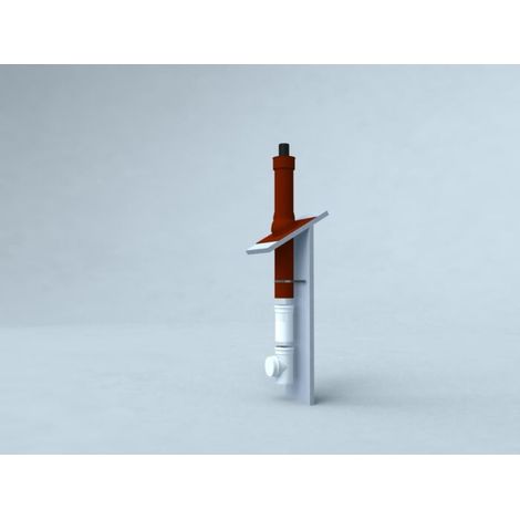 Bertrams Polyline LAS Basic Package unité de chauffage de toit 41KPDHZ60T toit en pente 25-45 °, DN 60/100, terre cuite