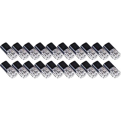 Packung mit 20 Doppeldraht-Einsteckverbindern mit Verriegelungsschlaufe, Niederspannungs-Drahtverbinder, kein Abisolieren erforderlich (1/5)
