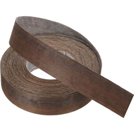 Bande de Chant 7.62m x 22mm, Bande Bordure Meuble Masquage de Bois Préencollé, Placage Contreplaqué Flexible Thermofusible pour Restauration Bords Meuble Étagère Panneaux, Fumé (1/5)