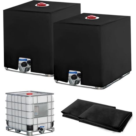 Deckel für 1000-Liter-IBC-Container, UV- und staubbeständig, 116 x 100 x 120 cm, schwarz, ideal zur Regenwassernutzung. Abmessungen: 116 x 100 x 120 cm.