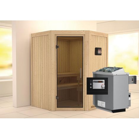 Larin Eck,9KW ext.Strg easy graphitfarbende Ganzglastür