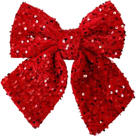 Accent décoratif de nœud papillon en-Paillettes rouges 25cm