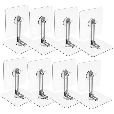 Équerre adhésive - 8 pièces - Ancrages muraux pour meubles - Acryl - Ancrages adhésifs pour meubles et murs - Pour la fixation de bibliothèque armoire commode - Prévention des chutes de meubles Sans p (1/5)