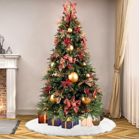 Jupe de sapin de Noël - Nappe blanche - Décoration de Noël - 91 cm - 1 pièce (1/5)