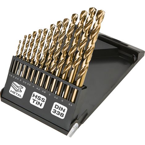 Punte da trapano per metallo HSS-TiN da 1,5-6,5 mm, set da 13 (1/3)