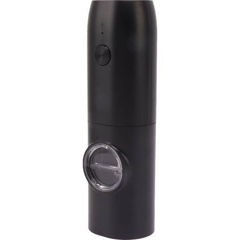 Elektrische Pfeffermühle mit einstellbarem Mahlgrad, USB-aufladbar, automatische Salzmühle mit LED-Beleuchtung für Kräuter und Gewürze, Schwarz (1/5)