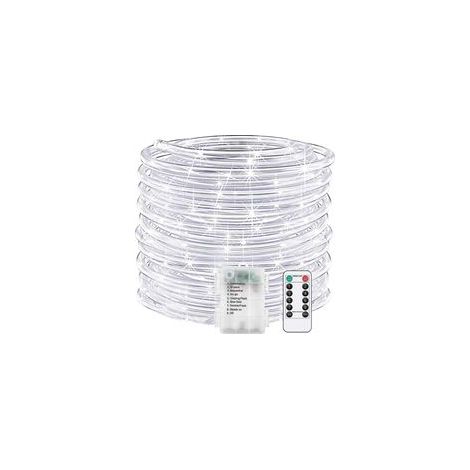 Luci a stringa LED - 20 m, 200 LED - Tubo trasparente impermeabile - 8 modalità con telecomando - Decorazione per interni/esterni per feste e matrimoni - Bianco (1/5)