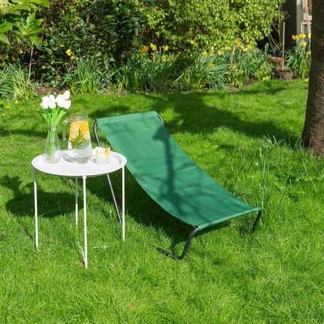 Lot de 2 transats pliants de plage en tissu Oxford noir mat et vert, cadre acier allié léger portable pour jardin, camping et extérieur (1/5)