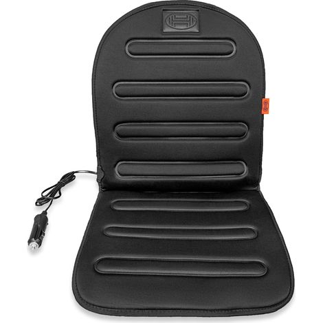 HEYNER® Auto-Sitzauflage schwarz 12 V für Zigarettenanzünder für Vordersitz mit voller Rückenlehne Universell Beheizbare Sitzauflage Heizung