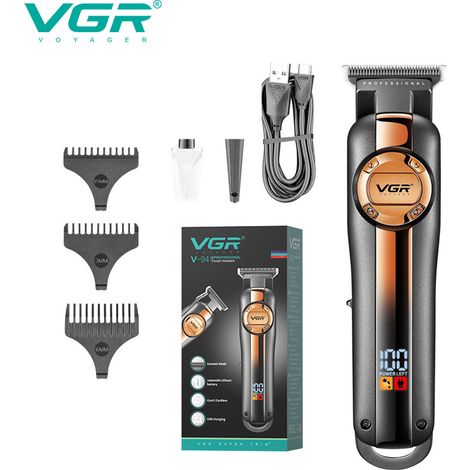 Tondeuse à cheveux électrique avec longue autonomie, affichage numérique, rechargeable, gravure, tondeuse à cheveux pommade (1/4)