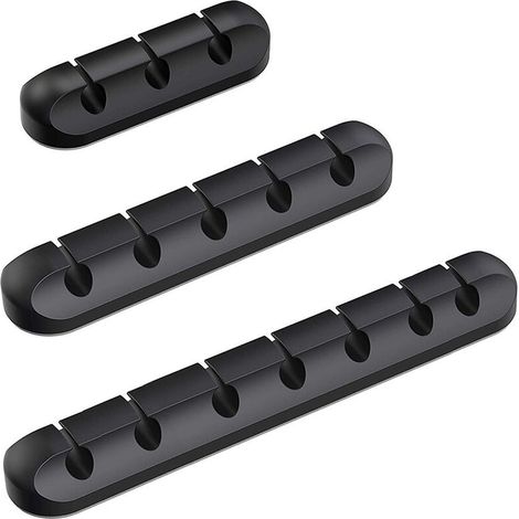 Organizzatore di cavi da scrivania - Confezione da 3 - Fascette per cavi autoadesive in silicone, organizer per caricabatterie da scrivania - AquaForge (1/5)