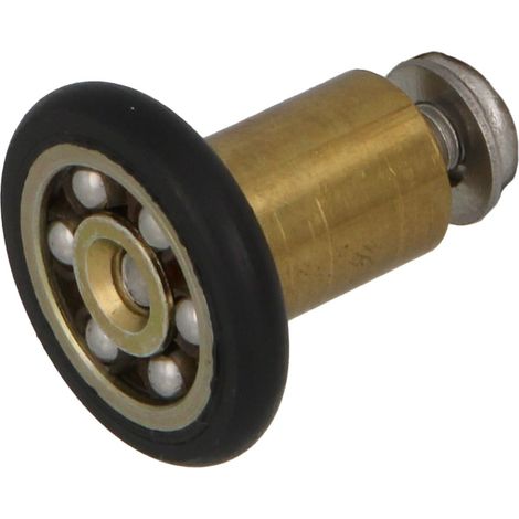 Roulement pour Cabine de Douche Lot de 2 Unités Ø 20/12 mm Roulement Frontal et Vis M4x20 Pour Porte Coulissante de Douches de Salle de Bain Nylon Noir (1/5)