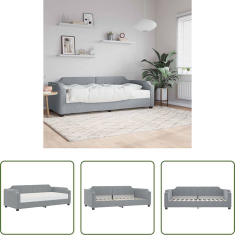vidaXL Sofa - Tagesbett mit Matratze Hellgrau 80x200 cm Stoff (1/5)