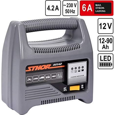 Sthor prostownik 12V 6A 90Ah LED (1/5)
