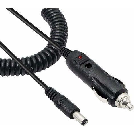 Cavo adattatore per accendisigari 12V 3A CC 5,5x2,1mm, per DVR auto, telecamera di retromarcia, monitor di sorveglianza - Nero (1/5)
