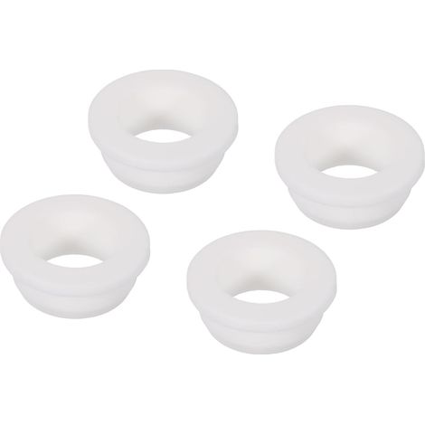 4Pcs Passe-Câble T-Forme Diamètre Installation 34.8mm, ID 25mm, Hauteur de 16mm Passe Fil Rondelle Caoutchouc Bouchons de Trous Flexibles pour Orifices de Câbles, Blanc (1/5)
