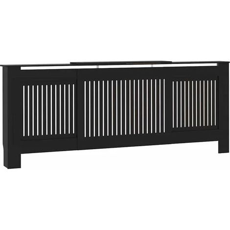 Cache-radiateur en bois composite noir, 205 cm (1/5)