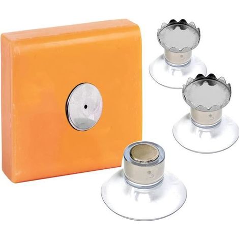 Porte Savon - Magique - Lot de 3 - Aimanté - Ventouse Puissante - Sans Perçage (1/4)