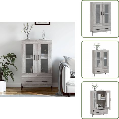 Buffet haut sonoma gris 69,5x31x115 cm bois d'ingénierie - Buffet Design Moderne - Meuble Rangement - Armoire Ouverte - Vitrine - Commode (1/5)
