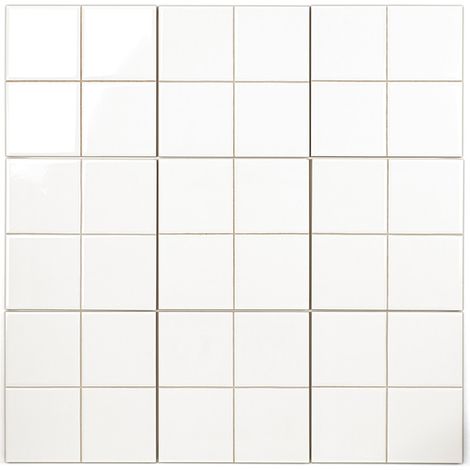 Carrelage Mur Ceramic Connection White Brillante 20x20 PRÉ-DÉCOUPÉ (10x10)