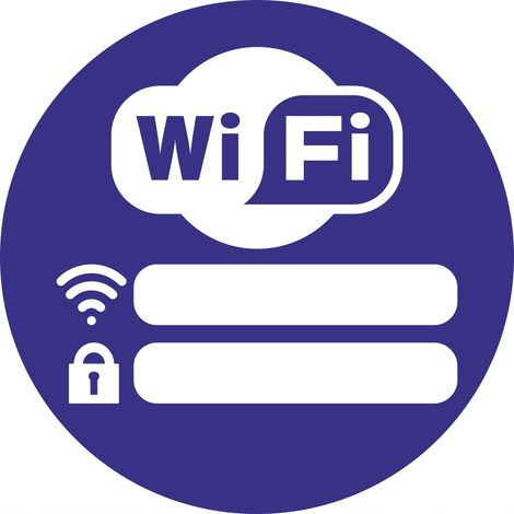 Etiqueta informativa - WIFI GRATIS azul 10 cm (1/2)