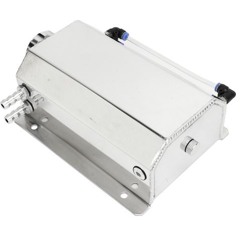 Kühlmittel-Ausgleichsbehälter aus Aluminiumlegierung, 2 Liter Fassungsvermögen, universeller Kühlerbehälter für die meisten Fahrzeuge, silberfarben (1/5)