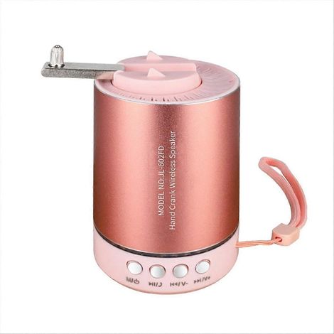 Hand Crank Enceinte Bluetooth Portable AM/FM Emergency Radio sans Fil Enceinte pour Outdoor Camping Rose (1/5)