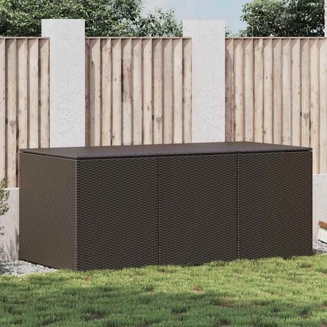 Coffre de rangement de jardin en résine tressée marron 180 x 90 x 70 cm - PANGIVO (1/5)