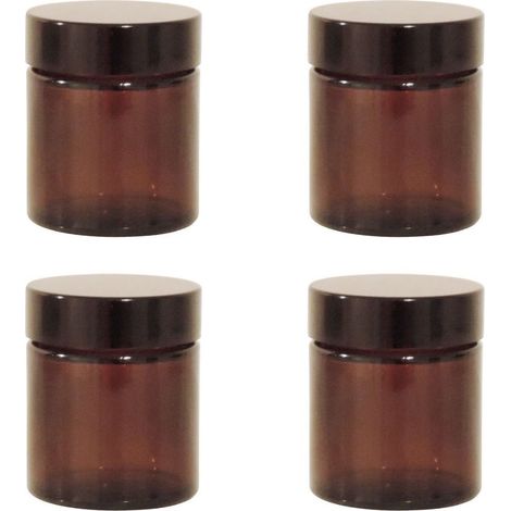 Lot de 4 Pots en Verre Marron de 30 ML avec étiquettes (1/5)
