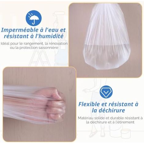 7 rouleaux de bâche de protection pour peinture avec ruban de masquage (1/3)