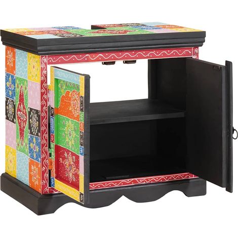 Waschbeckenunterschrank Braun 60 x 35 x 55 cm Massivholz Mango