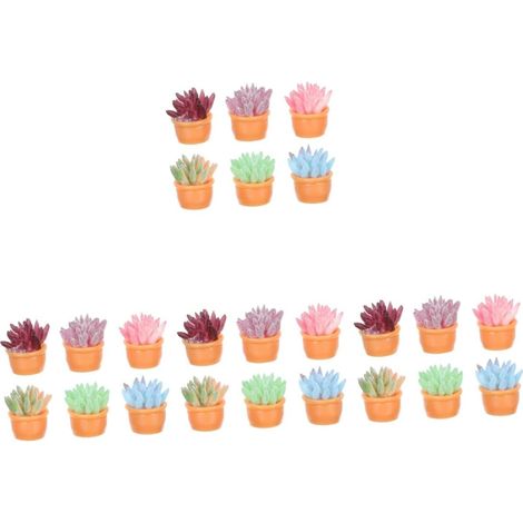 Lot De 4 Mini-Plantes Artificielles Élégantes en Résine pour Décoration De Jardin De Maison De Bureau De Bonsaï 6 Pièces X 4 (1/5)