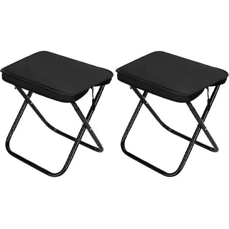 Outdoor-Hocker mit Tragetasche, Mini-Hocker, Camping- und Angelhocker, schwarz