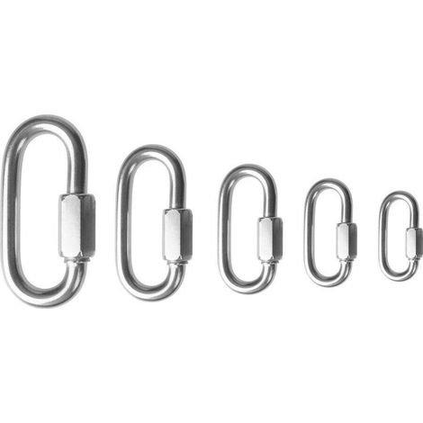 V4A Edelstahl Kettenverbinder Schraubverbinder Schotschäkel Kettenglied 4 A Ø 3 mm (1/3)